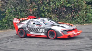 Ken Block’s Audi S1 Hoonitron Quattro Gymkhana! Burnouts & Accelerations @ FOS Goodwood 2023