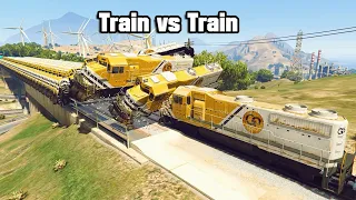 GTA 5 Train vs Train High Speed Crash Test ✅ TRAIN CRASH COMPILATION 💥