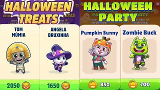 Talking Tom Gold Run vs Running Pet Mummy Tom vs Witch Angela vs Pumpkin Sunny vs Zombie Buck