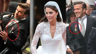 David Beckham's OBE medal faux pas at Kate Middleton and William's wedding