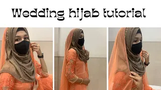 Easy & Simple Hijab Style With Gown I Hijab Styles | wedding hijab tutorial