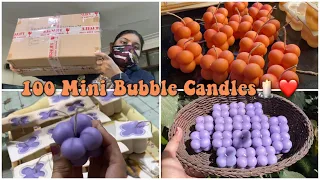 100 MINI BUBBLE CANDLES ORDER🕯🥺!! My first Candle Order! Soy Wax Candles | Daily Vlog #141