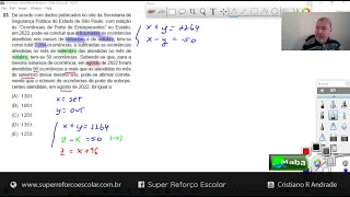 MABA CONCURSOS  -  PM-SP 2023  -  SISTEMA COM 3 INCÓGNITAS  -  MATEMÁTICA  -  Com prof. Cristiano