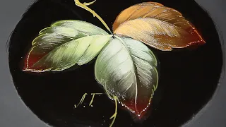 Как нарисовать простые Листья. Жостовская роспись от Ларисы Гончаровой