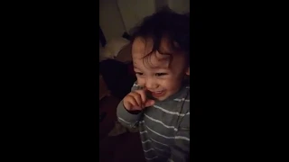 Baby adorable reaction to Masha and the Bear.