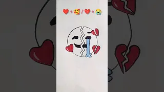 With love VS Broken Heart || Emoji Satisfying creative art #creativeart #satisfying