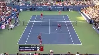 Serena/Venus vs Safarova/Pavlyuchenkova 2013 US Open Highlights