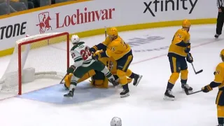Scrum Ensues After Marco Rossi Makes Contact With Juuse Saros