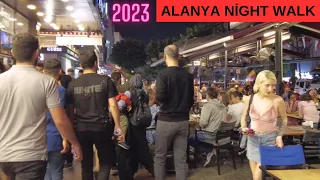 alanya night walking tour 2023 ! alanya antalya turkey holiday 4k video