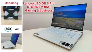 4K Legion 5 PRO Unboxing & 360 view. Best laptop for Gaming and Business. RTX 3070 (140W)