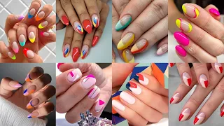 Manicure features French tips thin nail art /Solid Colour Attractive nail polish to try in 2023