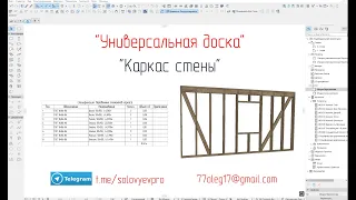 Каркасная стена элементом "Универсальная доска"