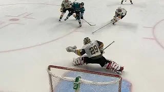 Marc-Andre Fleury raises the glove to rob Meier and keep shutout intact