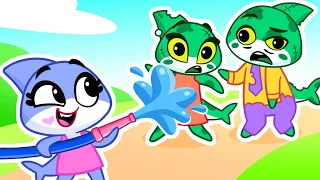 No Biting Zombie Sharks 🧟‍♂️ Zombie Dance 🧟‍♂️ Funny Cartoons for Kids+Best Songs by Sharky&Sparky