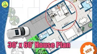 30×60 house plan with car parking, 3BHK home plan, 30*60 house design, #instyle  #floorplan