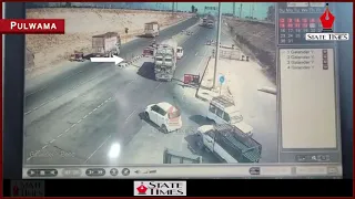 CCTV footage of today's road accident at Galander Pulwama on National Highway.