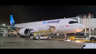 Air transat A321neo,stand 29 at Glasgow Airport 01/01/2022.