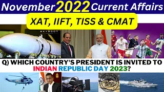 Current Affairs (GK) For MBA Entrance Exams - November 2022 | XAT, IIFT, TISSNET & CMAT