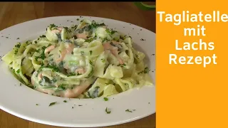 Tagliatelle with salmon and spinach | Tagliatelle with salmon recipe | Pasta with salmon cream sauce