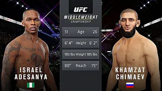 Israel Adesanya Vs. Khamzat Chimaev : UFC 4 Gameplay (Legendary Difficulty) (AI Vs AI) (PS5)