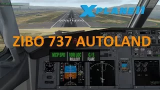 X Plane 11 - Zibo mod 737-800 - Autoland test - KSFO Landing