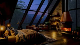 Soothing Forest Rain - Relieve Stress and Fatigue - The Sound of Rain and Fire on the Roof of a Tent