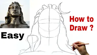 Very Easy - Adiyogi Shiva Drawing | Lord Shiva Drawing