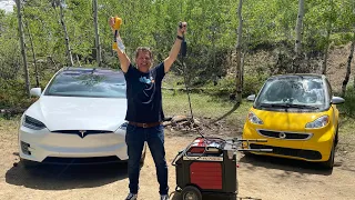 Behind The Scenes: We Go ELECTRIC Car Camping With The Tesla Model X And Smart ForTwo!