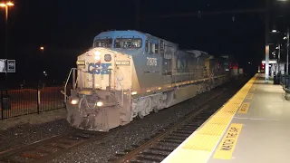 A classic CSX C40-8W in YN2 paint leads M403 west & I157 east through Yardley!