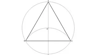 Triángulo equilátero inscrito en una circunferencia