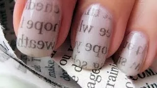 Newspaper Nail Art / Газетный принт на ногтях