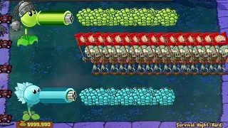 PvZ Hack - Snow Pea vs Gatling Pea vs 999 Zombie