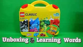 Unboxing LEGO Classic Creative Suitcase and Learning words