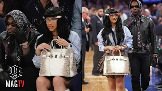 Offset's Wife Cardi B Attend The Knicks Game With A $300k Birkin Bag! 👜