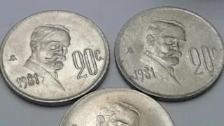 monedas de nikel. Las tienes mira cuanto valen, 20 centavos Madero.