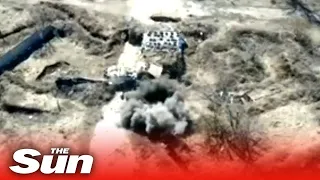 Ukrainian forces destroy Russian howitzer and tanks with Stugna-P anti-tank guided missile