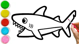 Menggambar untuk gambar hiu untuk anak-anak