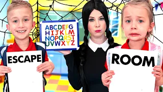 Wednesday Addams Is Our Teacher!! Escape Room Challenge!