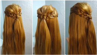 Beautiful hairstyle with braids, easy and quick  Latest hairstyles for long haired wedding guests