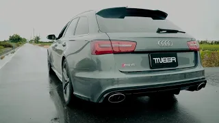 INSANE POPS & LOUD ! AUDI RS6 w/ Tneer Catless Full System