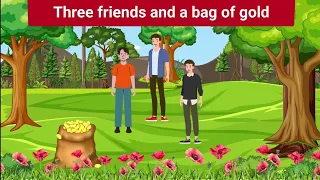 Three Friends and a bag of gold  story | Bedtime story for kids in English | kids story