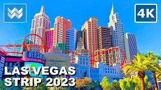 [4K] Las Vegas Strip 2023 Virtual Walking Tour & Travel Guide - 2 hours Treadmill Workout Exercise
