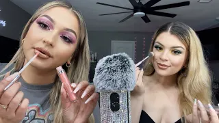 ASMR with my sister 💗 get ready with us | relaxing makeup application + TAPPING 💅