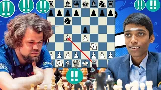Aggressive chess game :12 By Magnus Carlsen vs Rameshbabu Praggnanandhaa