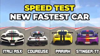 LA COUREUSE Vs Pariah Vs Stinger TT Vs RSX - Speed Test - GTA Online