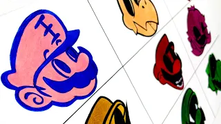 Drawing MARIO'S MADNESS V2 HEALTH ICONS (Friday Night Funkin')