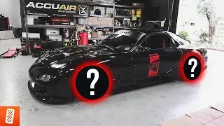 Rickie's fd RX-7 gets NEW WHEELS and tests SUPERWRAP!