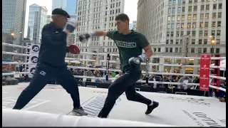 THIS GUY IS AN ABSOLUTE BEAST! - DMITRY BIVOL BATTERING THE PADS IN CHICAGO AHEAD OF CASTILLO CLASH