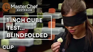 1 Inch Cube Taste Test Challenge... Blindfolded | MasterChef Australia | MasterChef World