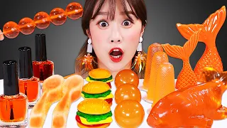 🍊ASMR Orange food dessert Mukbang 🍊주황색 디저트 먹방 JiniYum 지니얌